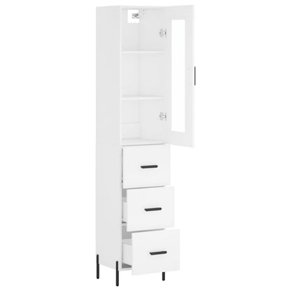 Hoge Kast 34,5X34X180 Cm Bewerkt Hout Wit