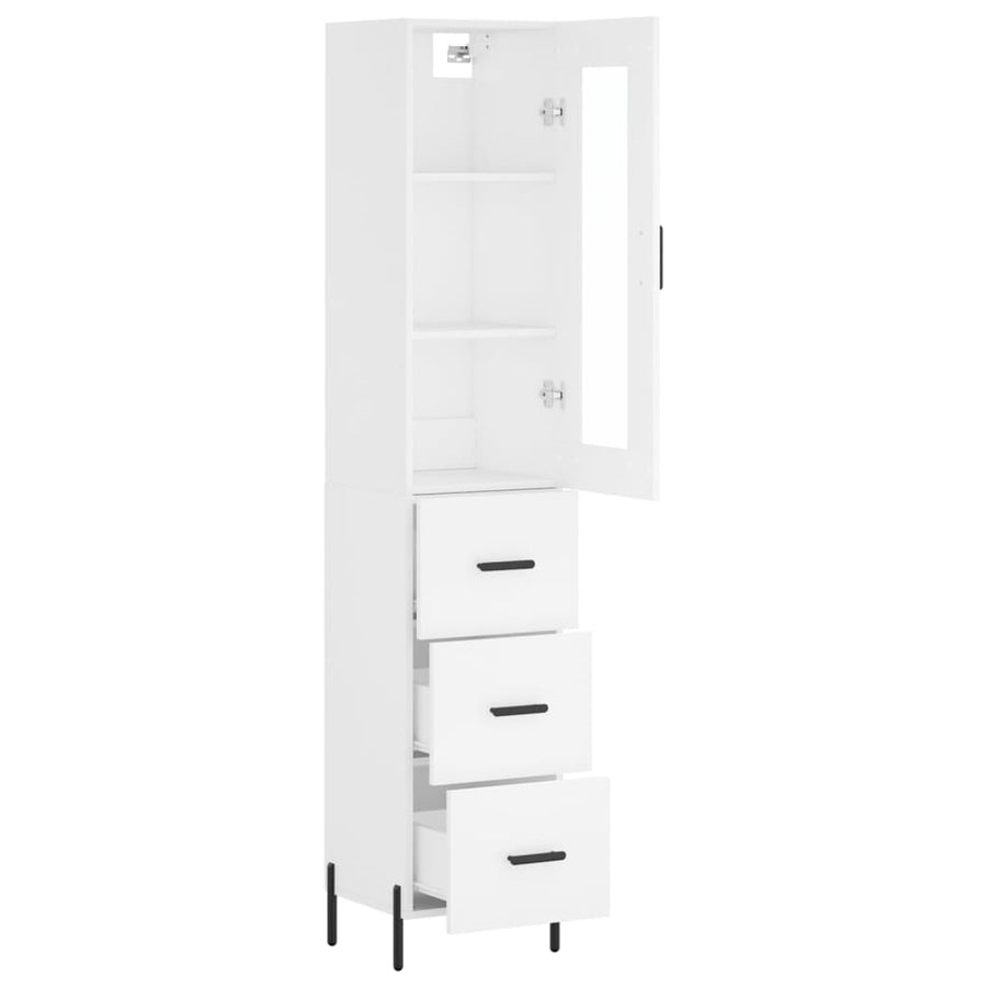 Hoge Kast 34,5X34X180 Cm Bewerkt Hout Wit