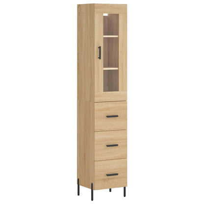 Hoge Kast 34,5X34X180 Cm Bewerkt Hout Kleurig Sonoma eiken