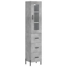 Hoge Kast 34,5X34X180 Cm Bewerkt Hout Betongrijs