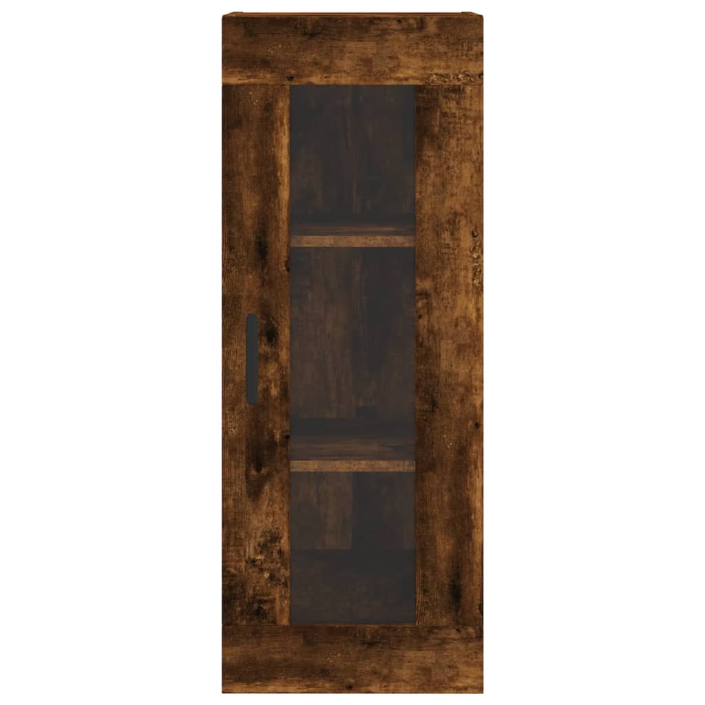 Hoge Kast 34,5X34X180 Cm Bewerkt Hout Gerookt Eikenkleurig