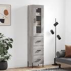 Hoge kast 34,5x34x180 cm bewerkt hout grijs sonoma