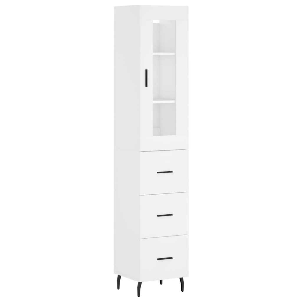 Hoge Kast 34,5X34X180 Cm Bewerkt Hout Wit