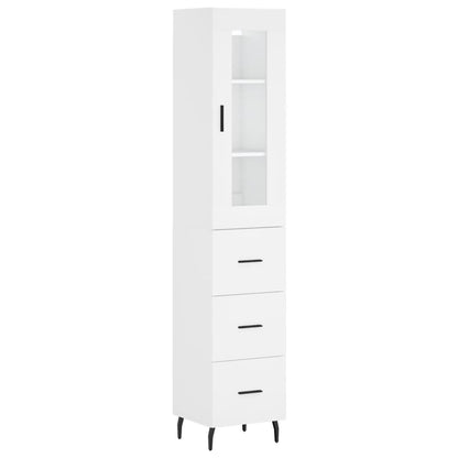 Hoge Kast 34,5X34X180 Cm Bewerkt Hout Wit