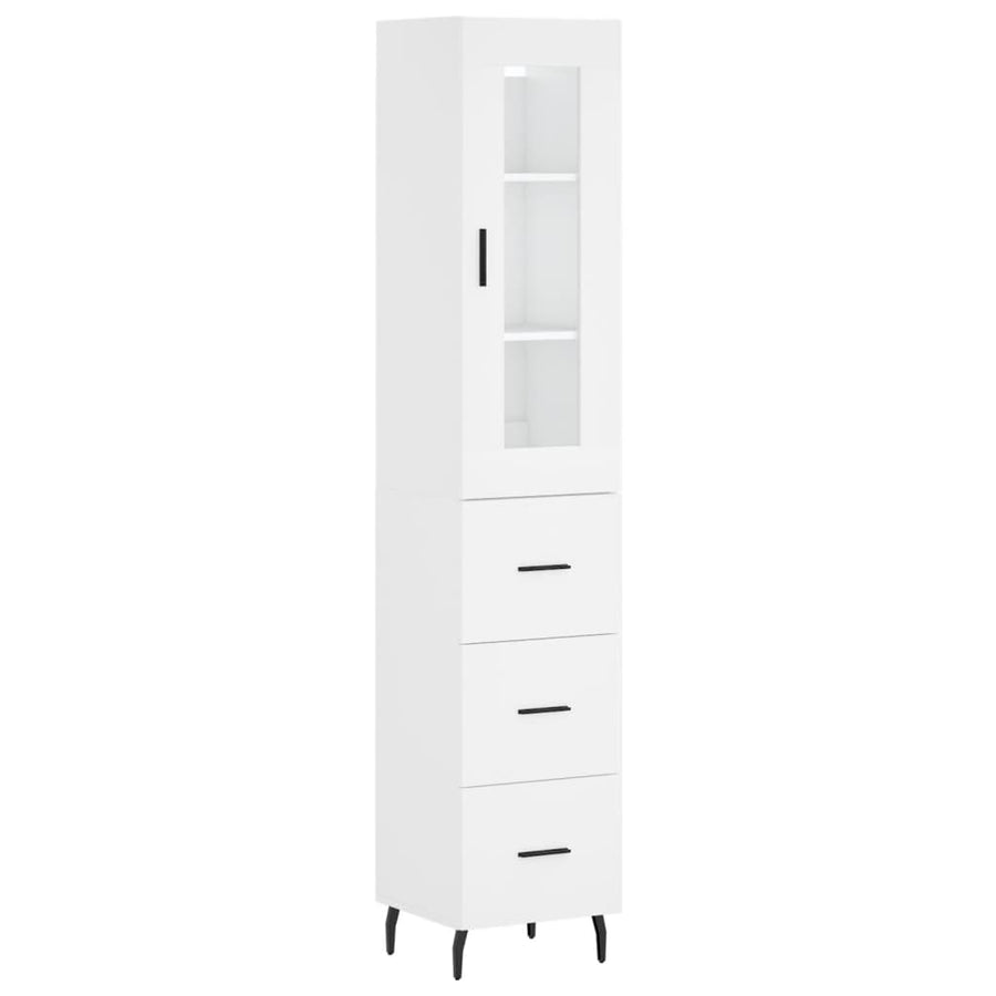 Hoge Kast 34,5X34X180 Cm Bewerkt Hout Wit