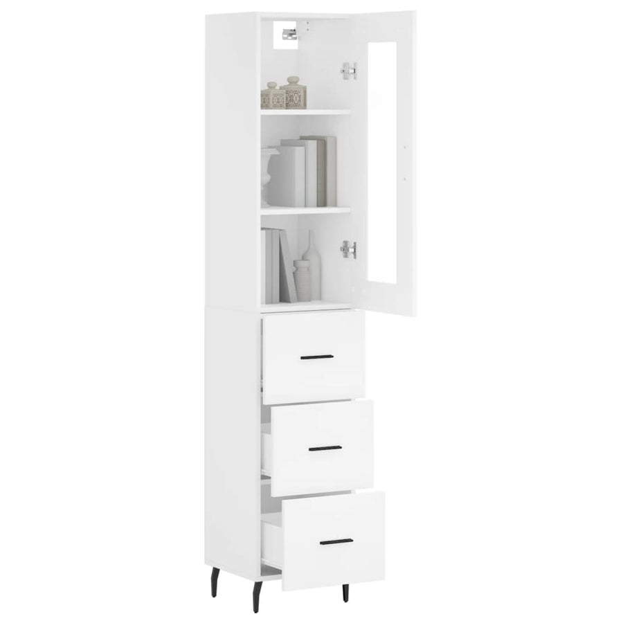 Hoge Kast 34,5X34X180 Cm Bewerkt Hout Wit