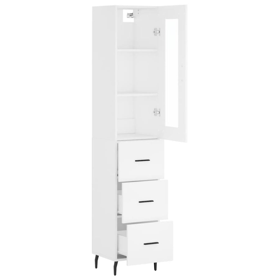 Hoge Kast 34,5X34X180 Cm Bewerkt Hout Wit