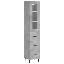 Hoge Kast 34,5X34X180 Cm Bewerkt Hout Betongrijs