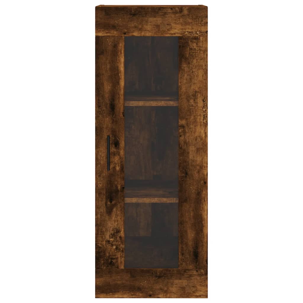 Hoge Kast 34,5X34X180 Cm Bewerkt Hout Kleurig Gerookt eiken