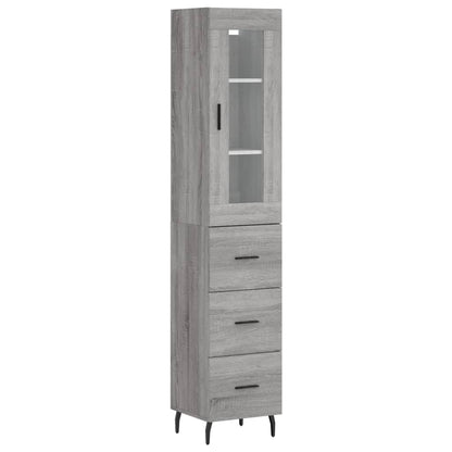 Hoge Kast 34,5X34X180 Cm Bewerkt Hout Grijs Sonoma Eikenkleurig