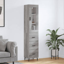 Hoge Kast 34,5X34X180 Cm Bewerkt Hout Grijs Sonoma Eikenkleurig