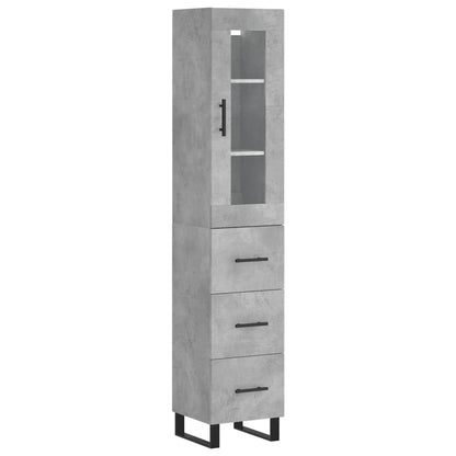 Hoge Kast 34,5X34X180 Cm Bewerkt Hout Betongrijs