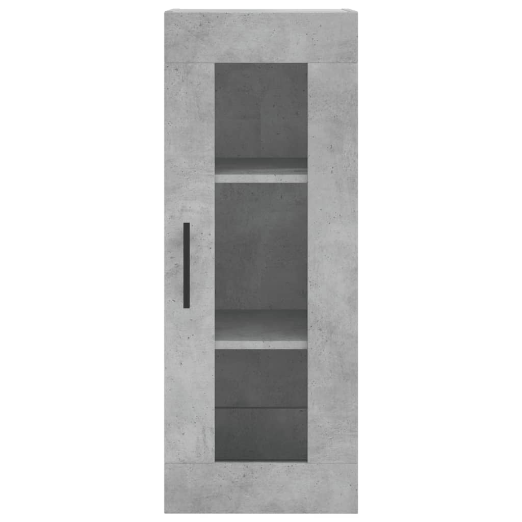 Hoge Kast 34,5X34X180 Cm Bewerkt Hout Betongrijs