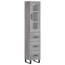 Hoge Kast 34,5X34X180 Cm Bewerkt Hout Eikenkleurig Grijs sonoma