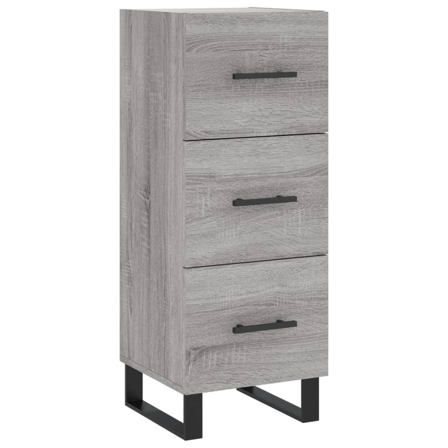 Hoge Kast 34,5X34X180 Cm Bewerkt Hout Eikenkleurig Grijs sonoma