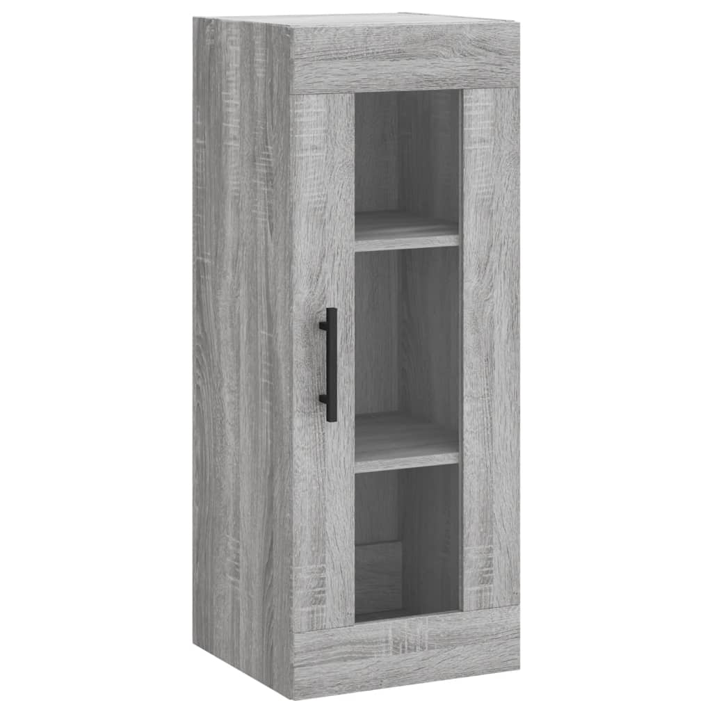 Hoge Kast 34,5X34X180 Cm Bewerkt Hout Eikenkleurig Grijs sonoma