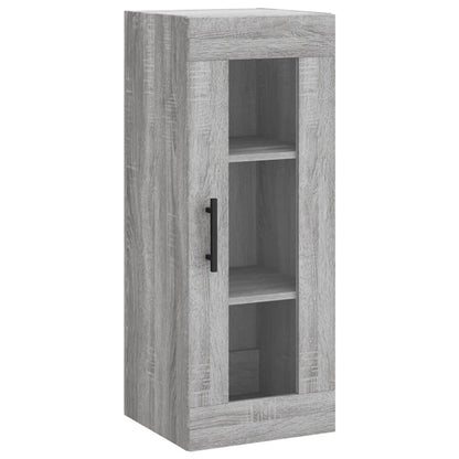 Hoge Kast 34,5X34X180 Cm Bewerkt Hout Eikenkleurig Grijs sonoma