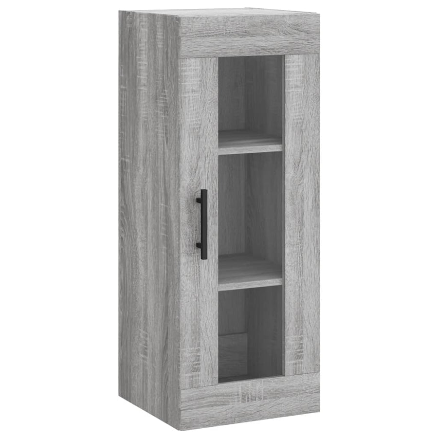 Hoge Kast 34,5X34X180 Cm Bewerkt Hout Eikenkleurig Grijs sonoma