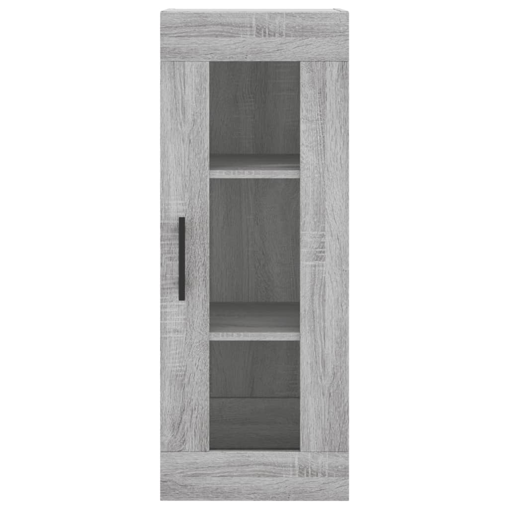 Hoge Kast 34,5X34X180 Cm Bewerkt Hout Eikenkleurig Grijs sonoma