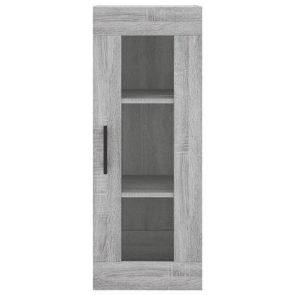 Hoge Kast 34,5X34X180 Cm Bewerkt Hout Eikenkleurig Grijs sonoma