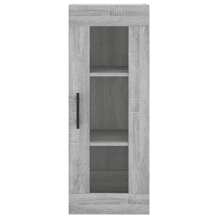 Hoge Kast 34,5X34X180 Cm Bewerkt Hout Eikenkleurig Grijs sonoma