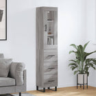 Hoge kast 34,5x34x180 cm bewerkt hout grijs