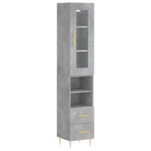 Hoge Kast 34,5X34X180 Cm Bewerkt Hout Betongrijs