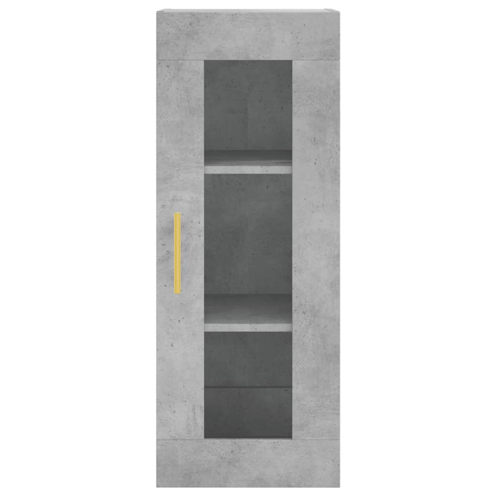 Hoge Kast 34,5X34X180 Cm Bewerkt Hout Betongrijs