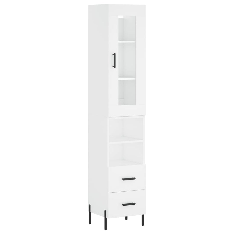 Hoge Kast 34,5X34X180 Cm Bewerkt Hout Wit