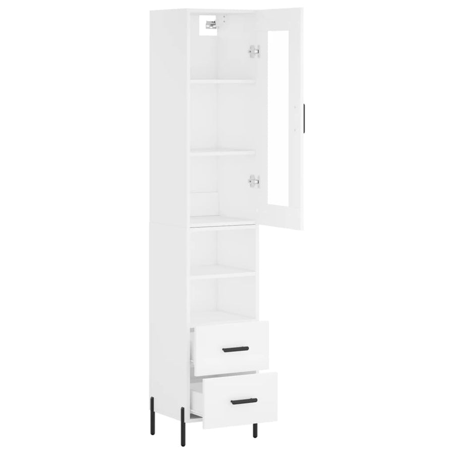 Hoge Kast 34,5X34X180 Cm Bewerkt Hout Wit