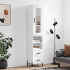 Tall cabinet 34.5x34x180 cm distressed wood white