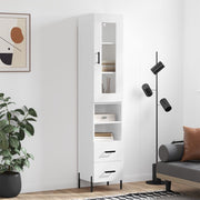 Hoge kast 34,5x34x180 cm wit bewerkt hout