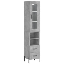 Hoge Kast 34,5X34X180 Cm Bewerkt Hout Betongrijs