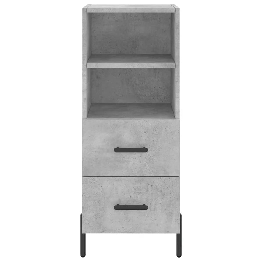 Hoge Kast 34,5X34X180 Cm Bewerkt Hout Betongrijs