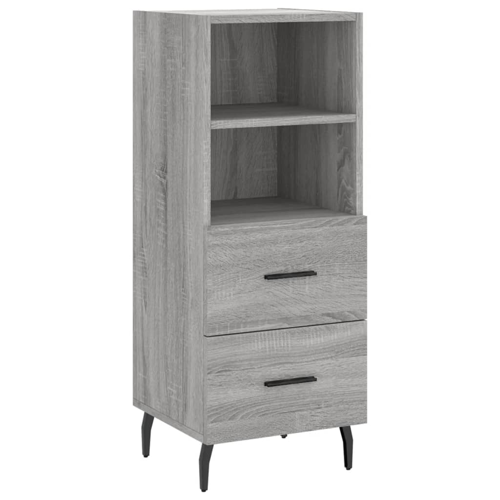 Hoge Kast 34,5X34X180 Cm Bewerkt Hout Grijs Sonoma Eikenkleurig