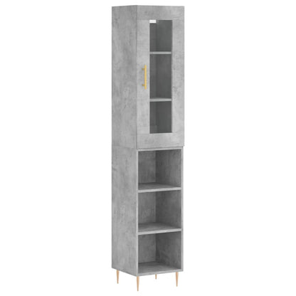 Hoge Kast 34,5X34X180 Cm Bewerkt Hout Betongrijs