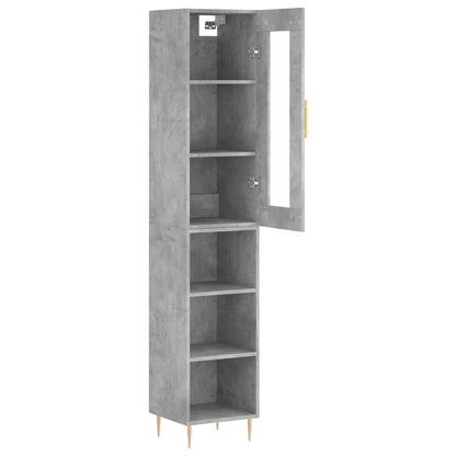Hoge Kast 34,5X34X180 Cm Bewerkt Hout Betongrijs