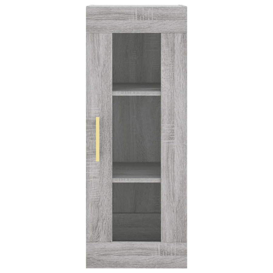 Hoge Kast 34,5X34X180 Cm Bewerkt Hout Grijs Sonoma Eikenkleurig
