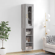 Hoge kast 34,5x34x180 cm grijs sonoma eiken bewerkt hout