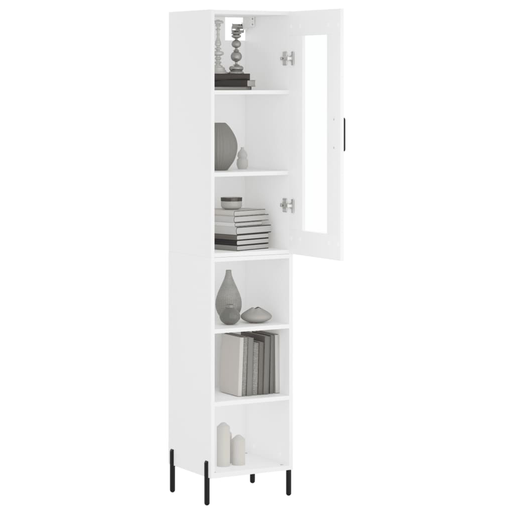 Hoge Kast 34,5X34X180 Cm Bewerkt Hout Wit