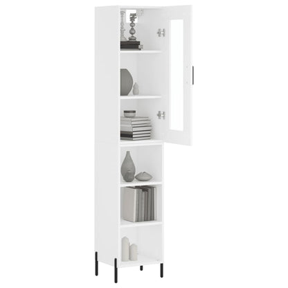 Hoge Kast 34,5X34X180 Cm Bewerkt Hout Wit