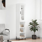 Tall cabinet 34.5x34x180 cm distressed wood white