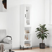Hoge kast 34,5x34x180 cm wit bewerkt hout