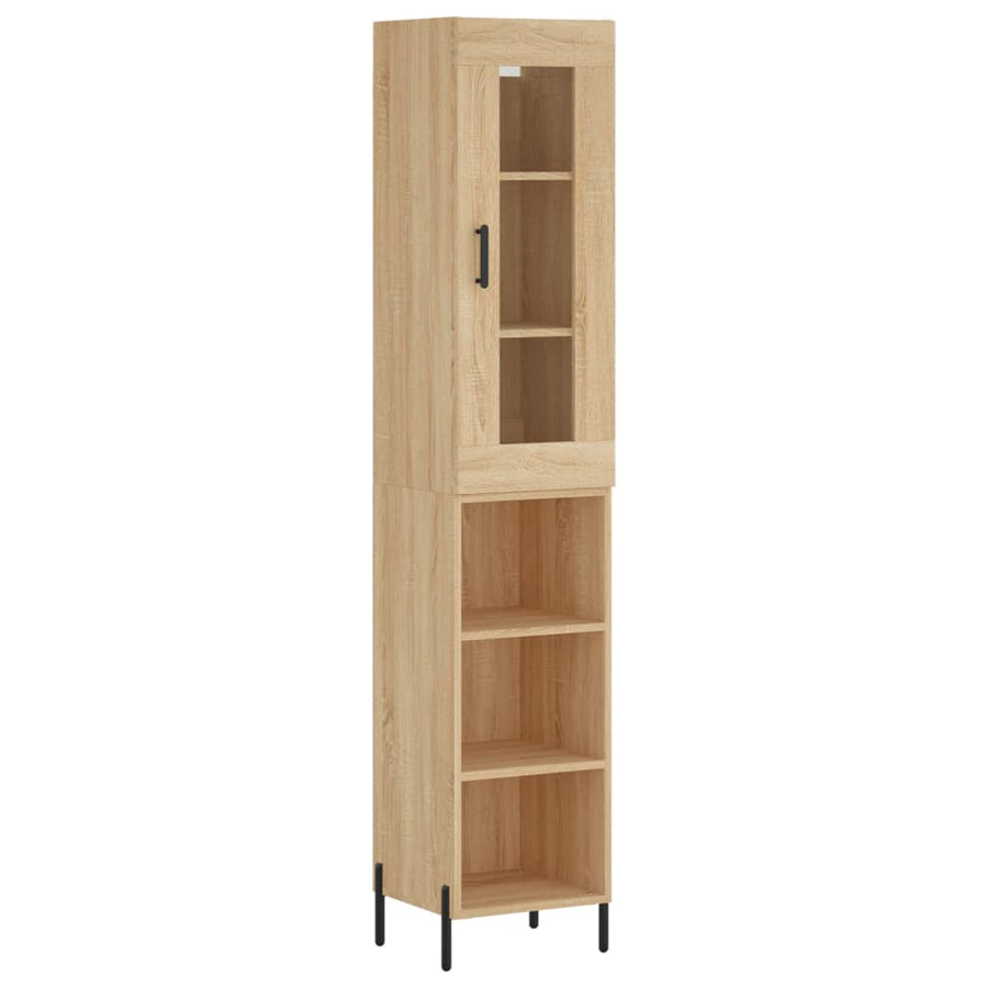 Hoge Kast 34,5X34X180 Cm Bewerkt Hout Kleurig Sonoma eiken