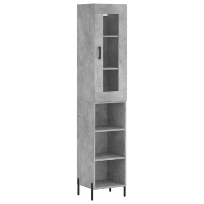 Hoge Kast 34,5X34X180 Cm Bewerkt Hout Betongrijs