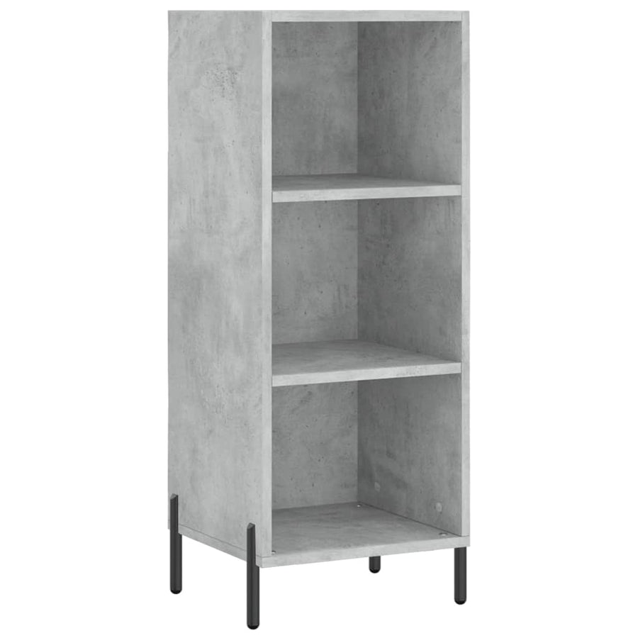 Hoge Kast 34,5X34X180 Cm Bewerkt Hout Betongrijs