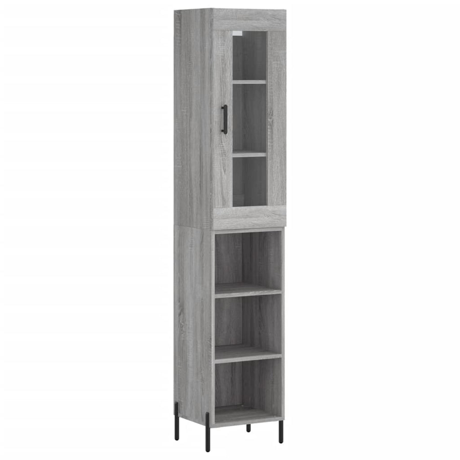 Hoge Kast 34,5X34X180 Cm Bewerkt Hout Grijs Sonoma Eikenkleurig