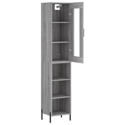 Hoge Kast 34,5X34X180 Cm Bewerkt Hout Grijs Sonoma Eikenkleurig