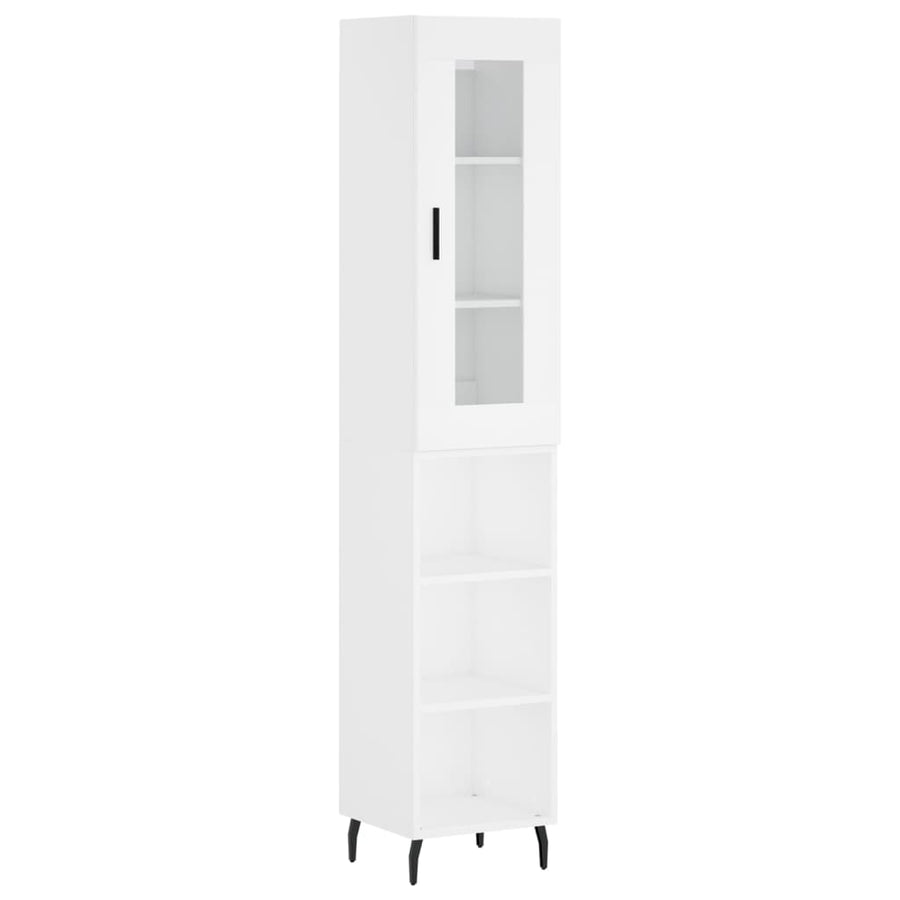 Hoge Kast 34,5X34X180 Cm Bewerkt Hout Wit