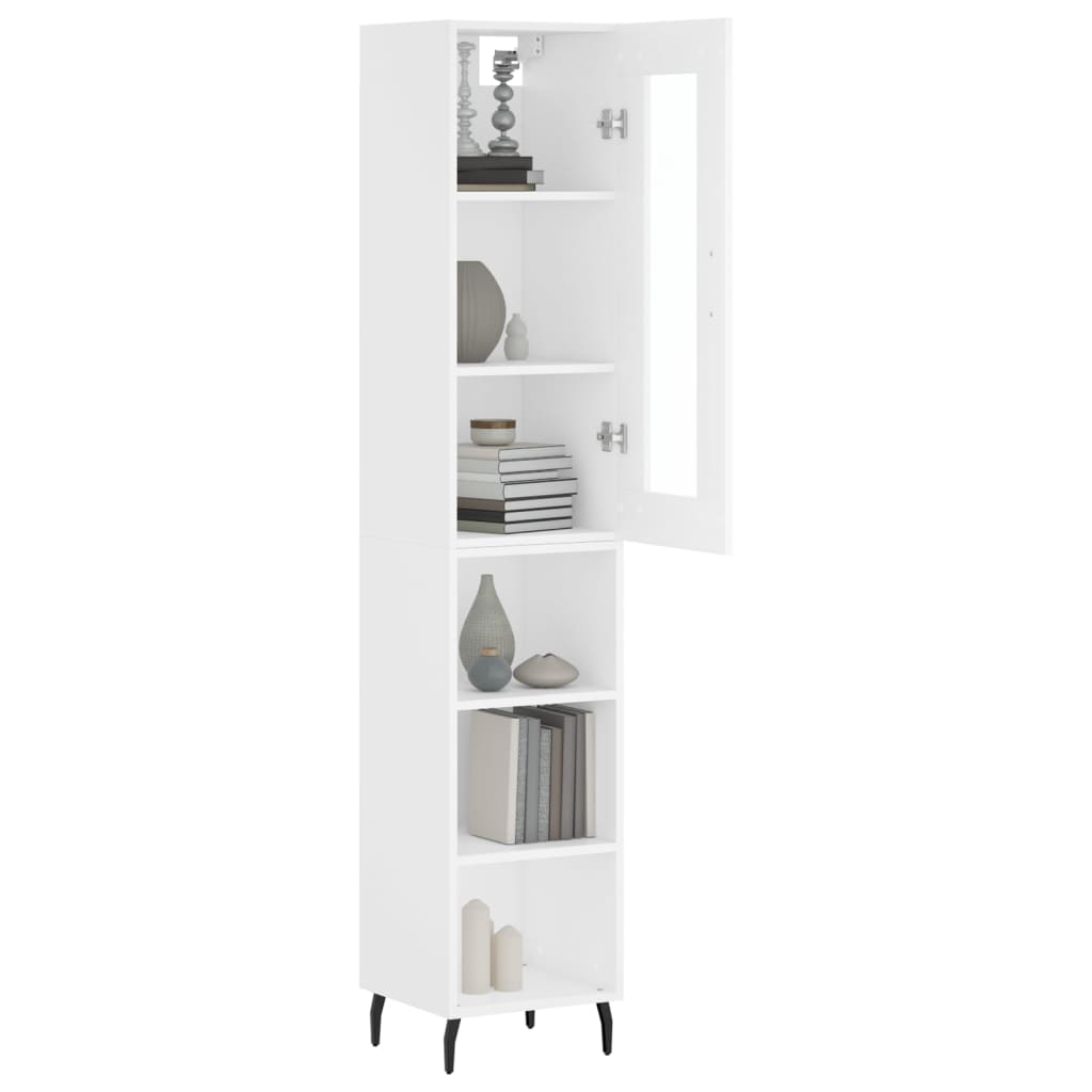 Hoge Kast 34,5X34X180 Cm Bewerkt Hout Wit